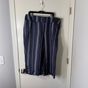NWT Lane Bryant Navy‎ & White Striped High Rise Cropped Pants Plus Size 22W